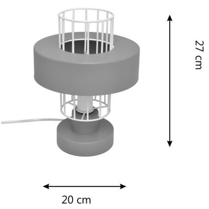 Stolní lampa VOLTA 1xE27/15W/230V šedá