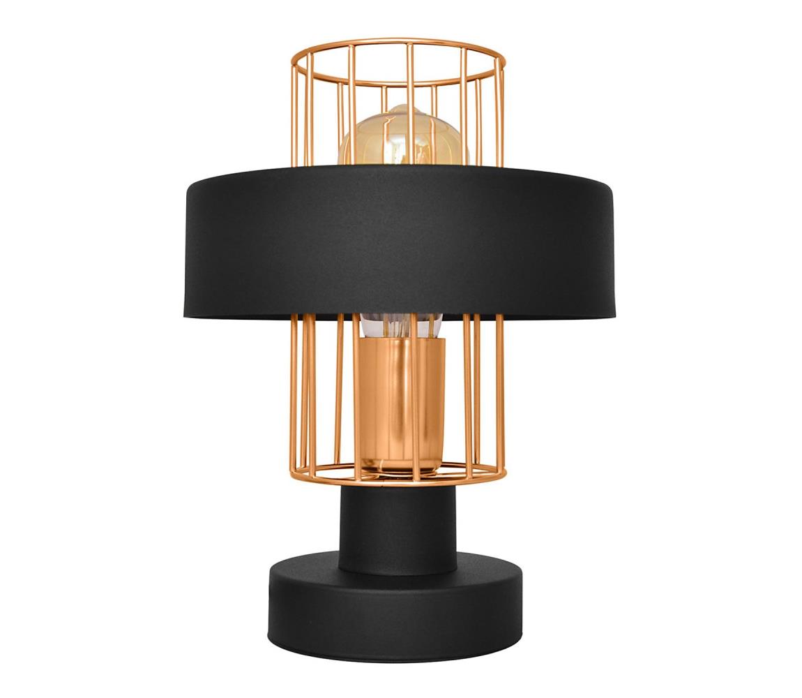Helam Stolní lampa VOLTA 1xE27/60W/230V černá/zlatá HE1373