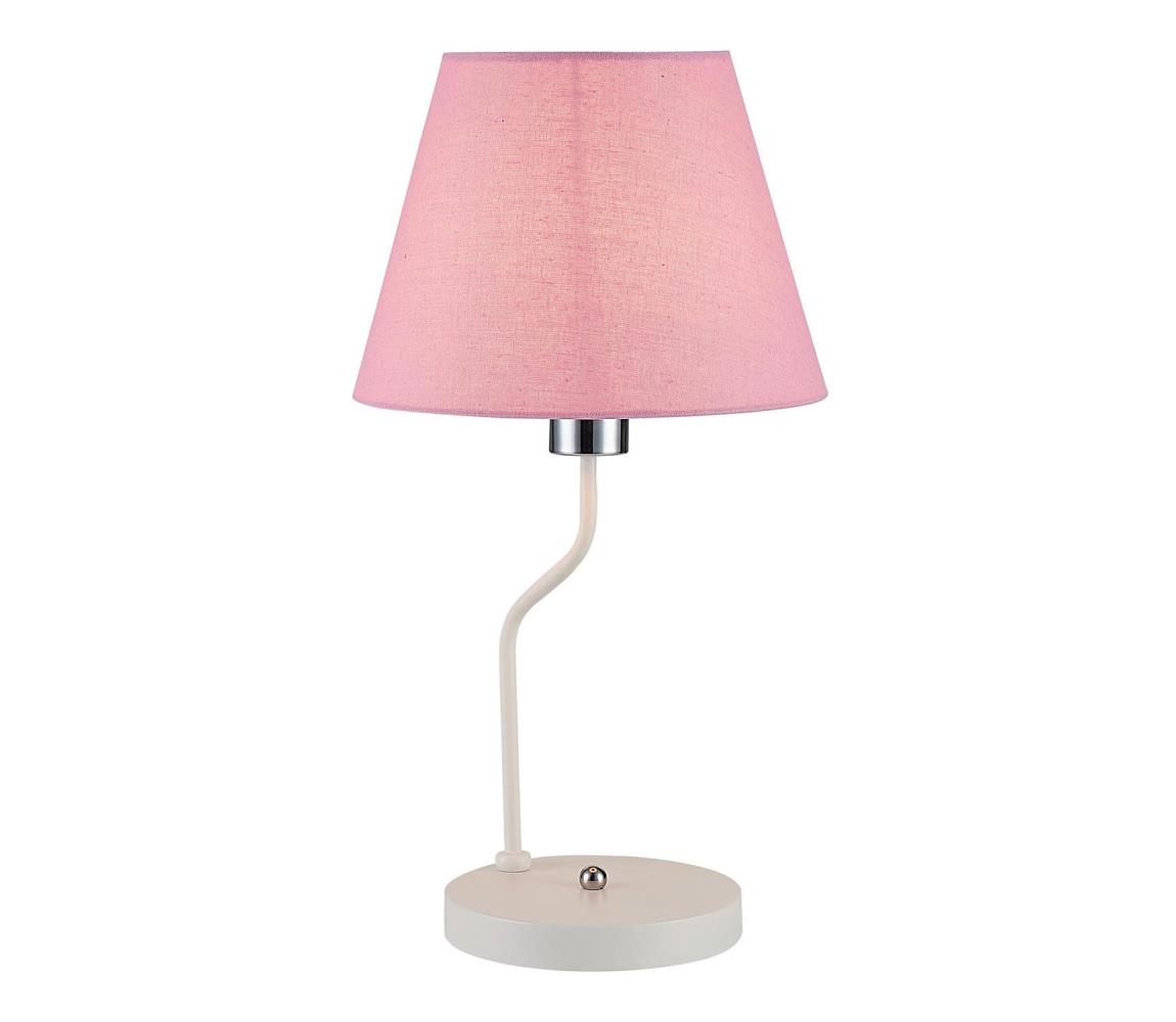 Candellux Stolní lampa YORK 1xE14/60W/230V růžová/bílá CA0716