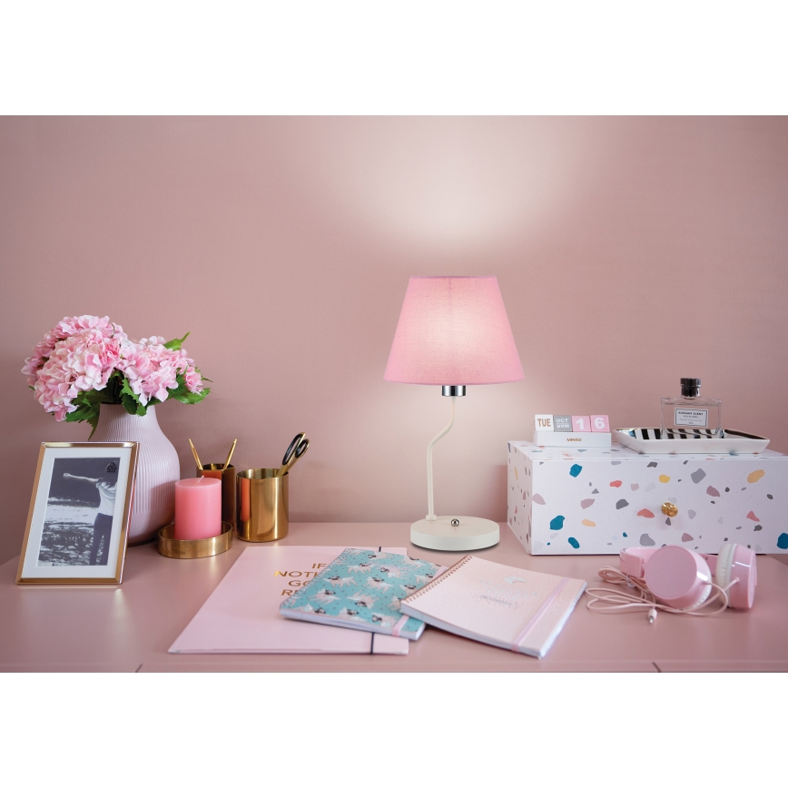 Stolní lampa YORK 1xE14/60W/230V růžová/bílá
