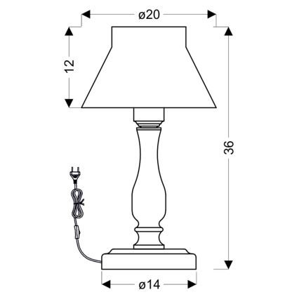 Stolní lampa ZEFIR 1xE27/40W/230V