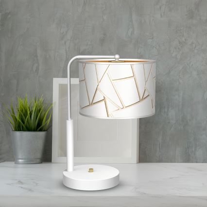 Stolní lampa ZIGGY 1xE27/60W/230V bílá/zlatá