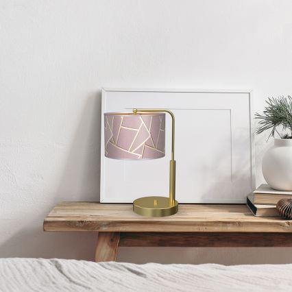 Stolní lampa ZIGGY 1xE27/60W/230V růžová/zlatá
