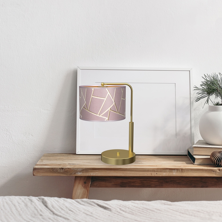 Stolní lampa ZIGGY 1xE27/60W/230V růžová/zlatá