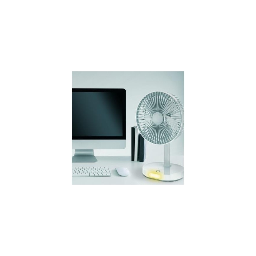 Stolní nabíjecí ventilátor s LED lampou 3000mA/3,7V USB-C