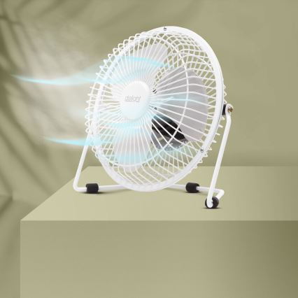 Stolní ventilátor 1,75W/5V USB pr. 18 cm bílá