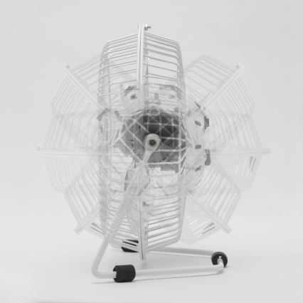 Stolní ventilátor 1,75W/5V USB pr. 18 cm bílá