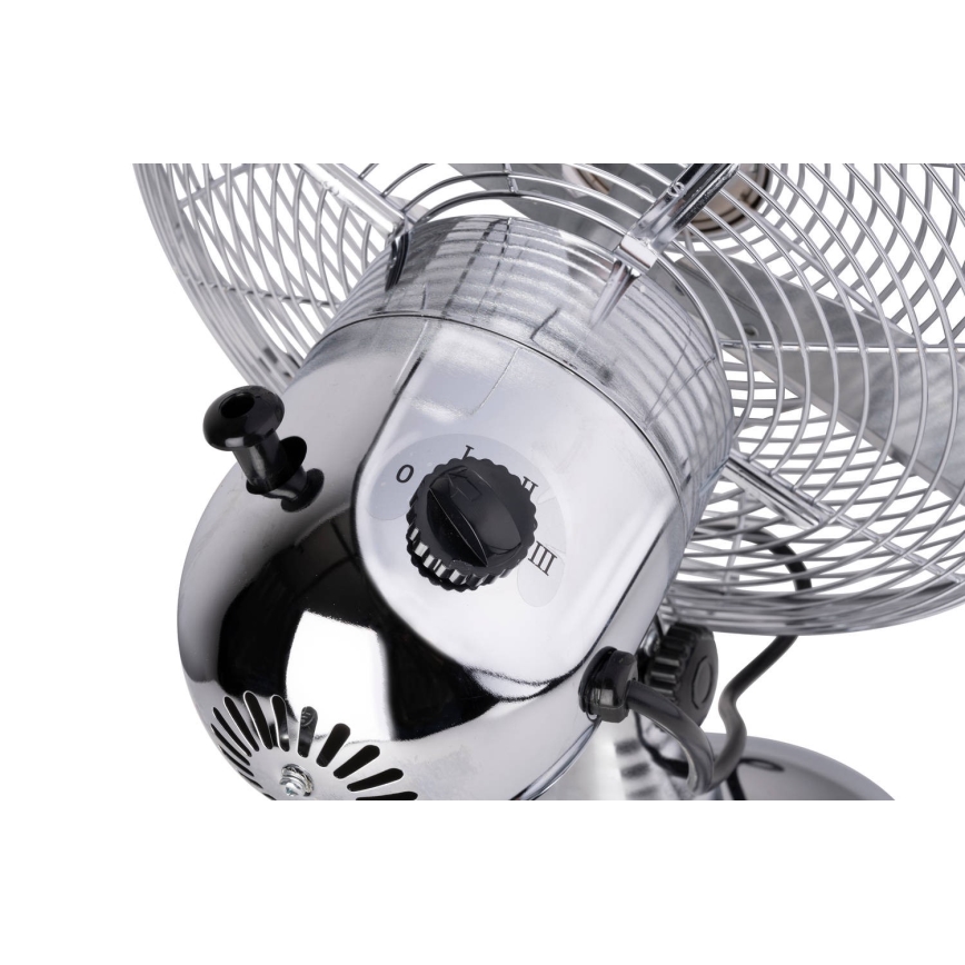 Stolní ventilátor 35W/230V pr. 30 cm lesklý chrom