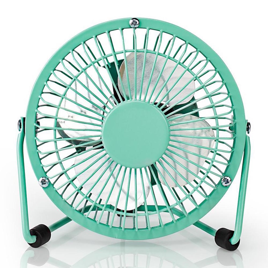 Stolní ventilátor 3W/USB 10 cm tyrkysová