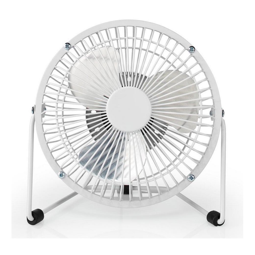 Stolní ventilátor 3W/USB 15 cm bílá