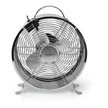 Stolní ventilátor RETRO 20W/230V matný chrom pr.25 cm