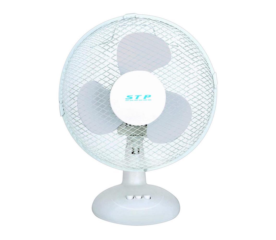 Polux Stolní ventilátor STP FT-23 25W 23cm bílá SA1177