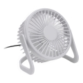 Stolní ventilátor USB pr. 15 cm bílá