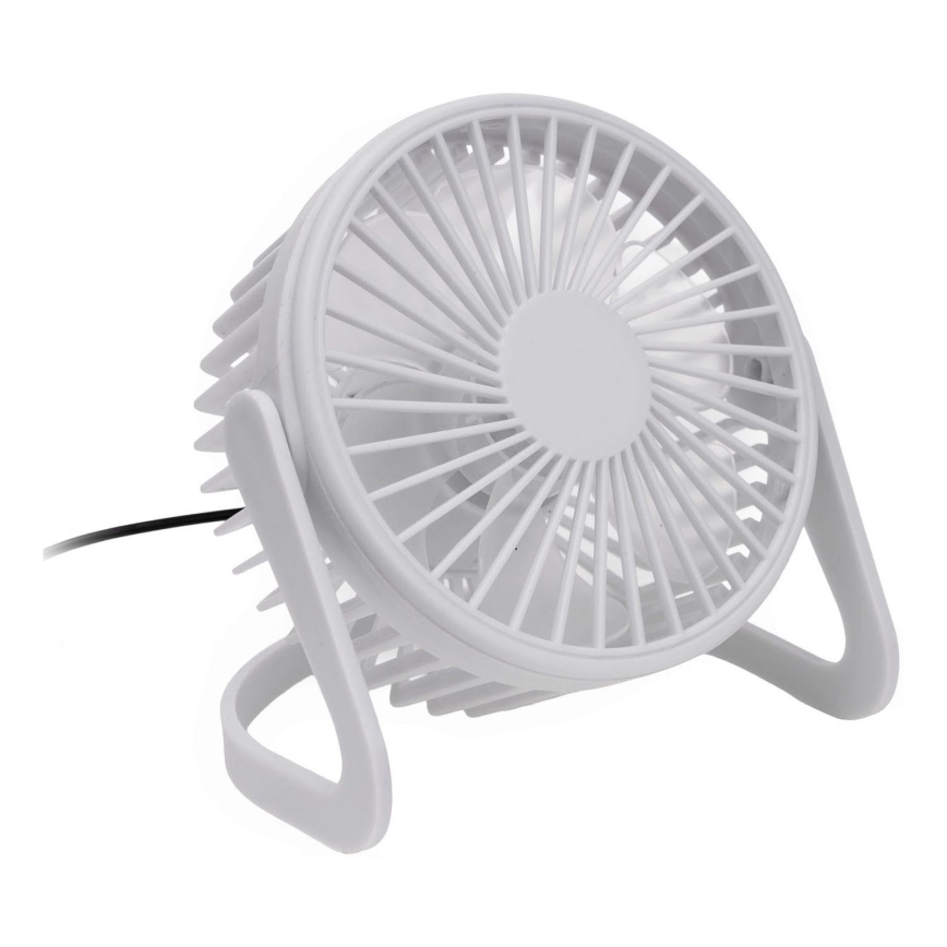 Stolní ventilátor USB pr. 15 cm bílá