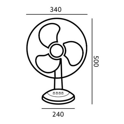 Stolní ventilátor VIENTO 40W/230V bílá