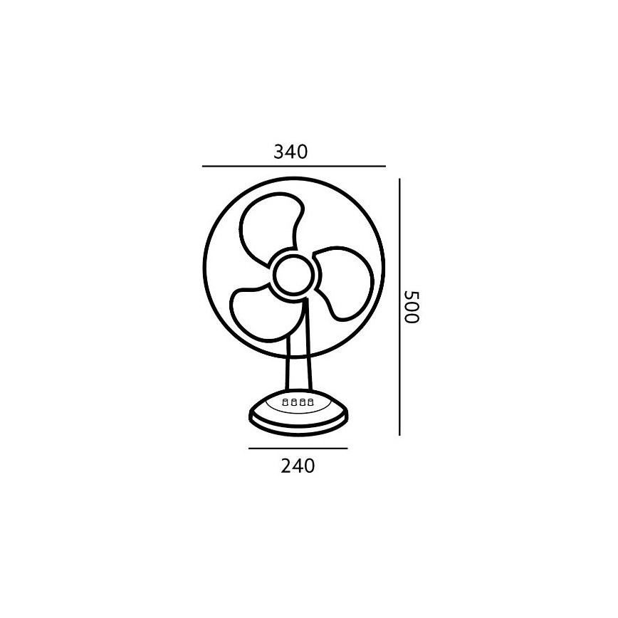 Stolní ventilátor VIENTO 40W/230V bílá