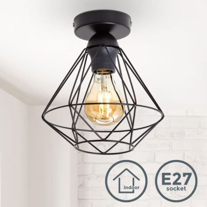 Stropní svítidlo 1xE27/40W/230V černá