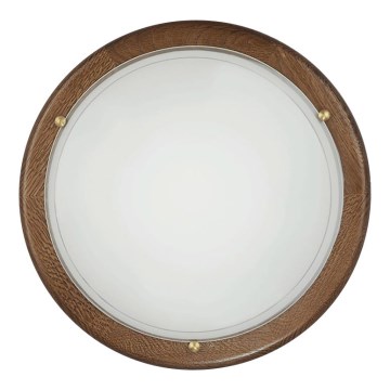 Stropní svítidlo 1xE27/60W/230V ořech pr.30 cm