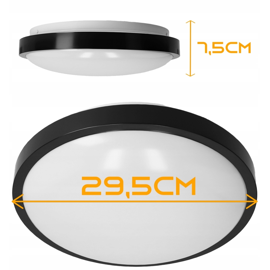 Stropní svítidlo 2xE27/40W/230V pr. 29,5 cm černá