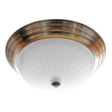 Stropní svítidlo 2xE27/60W bronz/sklo proužky Stropní svítidlo 2xE27/60W bronz/sklo proužky