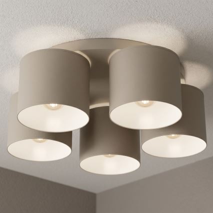 Stropní svítidlo ARDEN 5xE27/15W/230V pr. 58 cm béžová