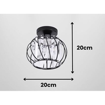 Stropní svítidlo BELLA 1xE27/40W/230V pr. 20 cm černá