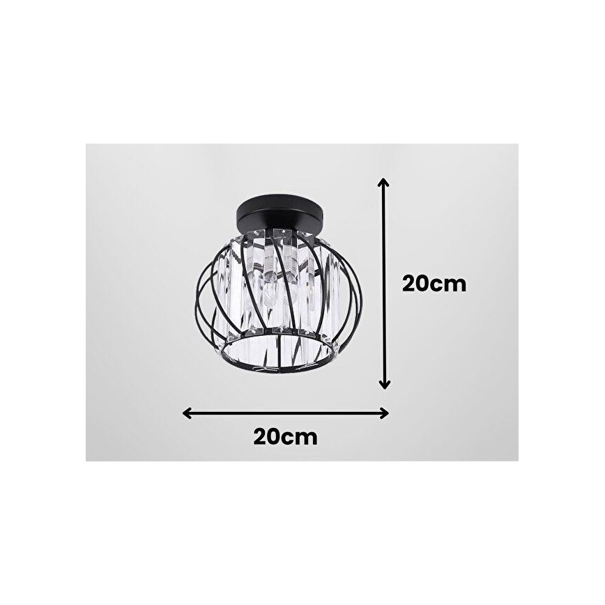 Stropní svítidlo BELLA 1xE27/40W/230V pr. 20 cm černá