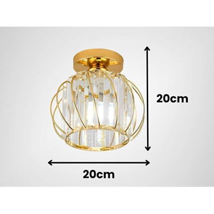Stropní svítidlo BELLA 1xE27/40W/230V pr. 20 cm zlatá