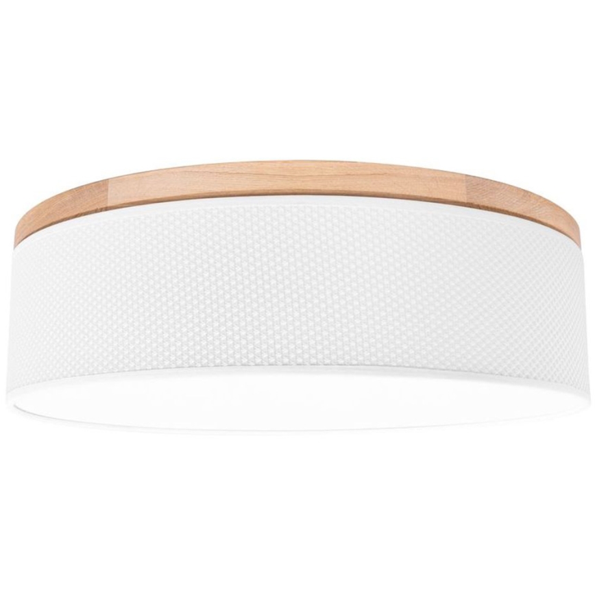 Stropní svítidlo BENITA 4xE27/25W/230V pr. 58 cm bílá/dub