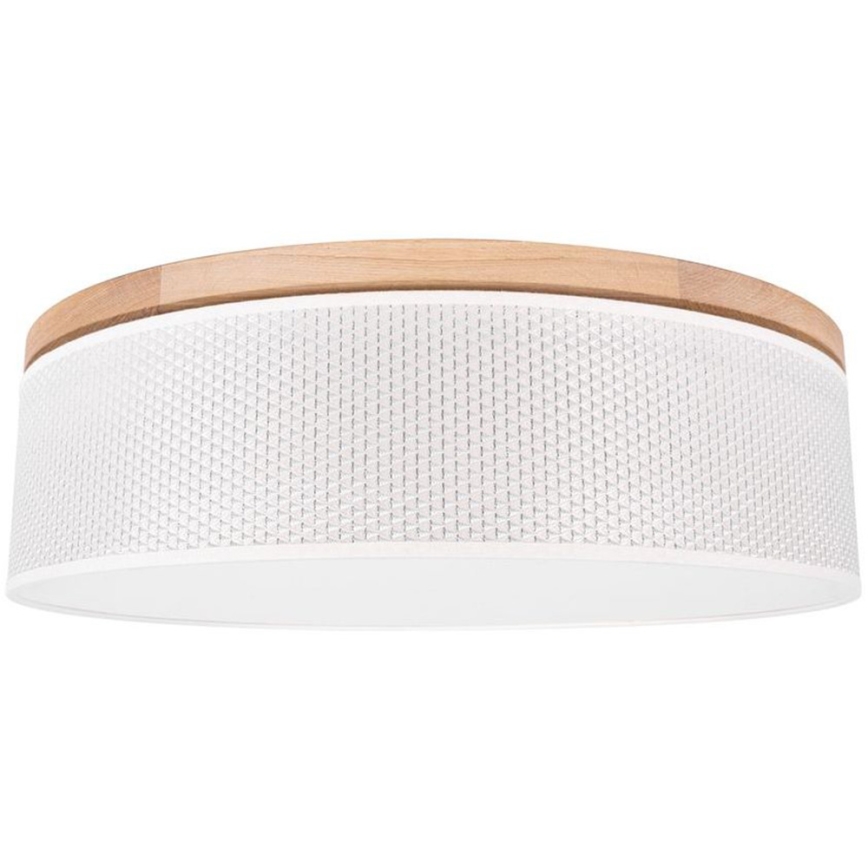 Stropní svítidlo BENITA 4xE27/25W/230V pr. 58 cm krémová/dub