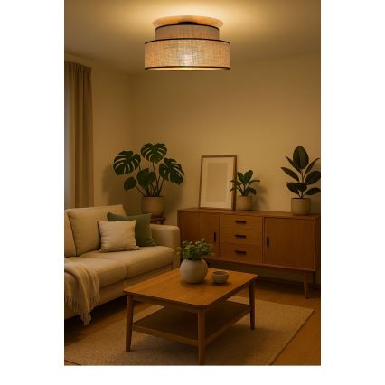 Stropní svítidlo BOHO 1xE27/60W/230V béžová