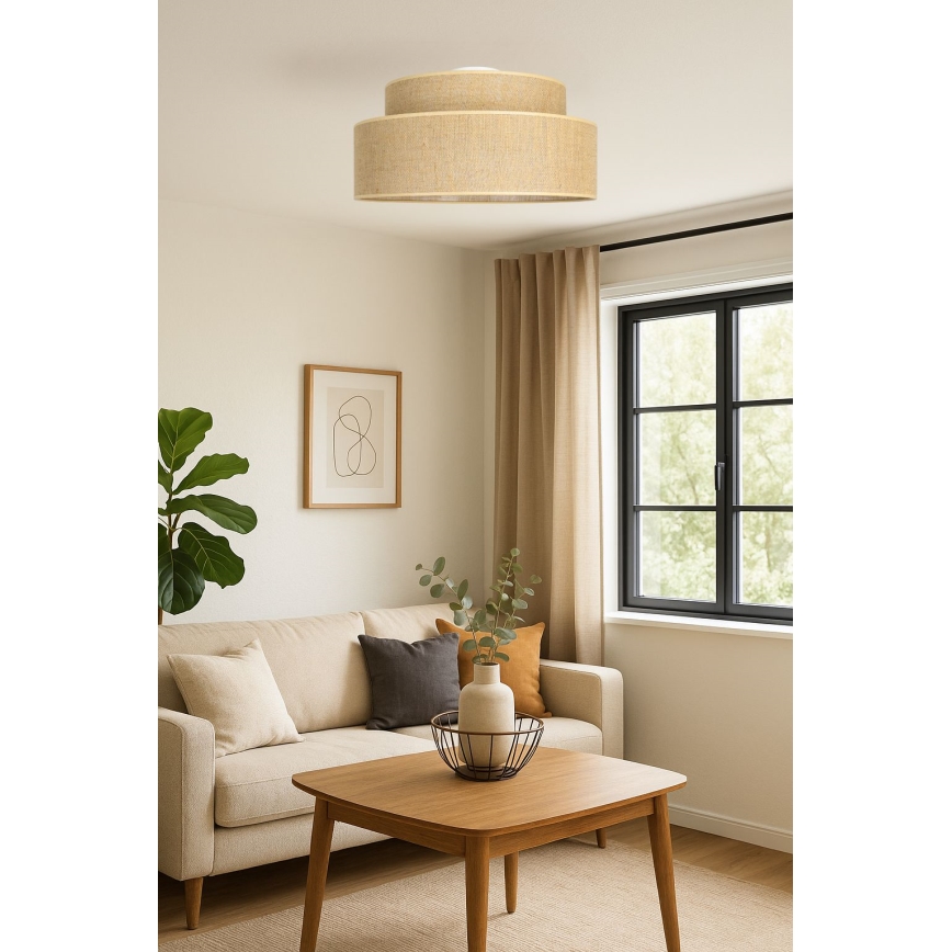 Stropní svítidlo BOHO 1xE27/60W/230V béžová