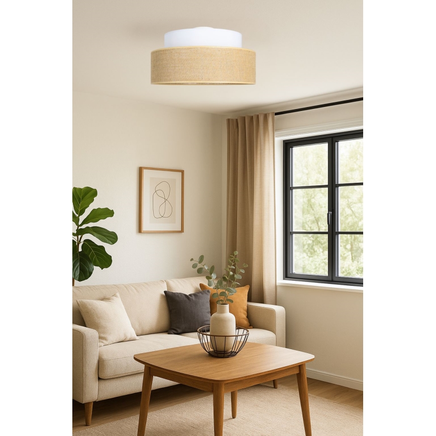Stropní svítidlo BOHO 1xE27/60W/230V bílá/béžová