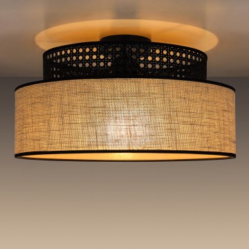 Stropní svítidlo BOHO 1xE27/60W/230V černá/ratan