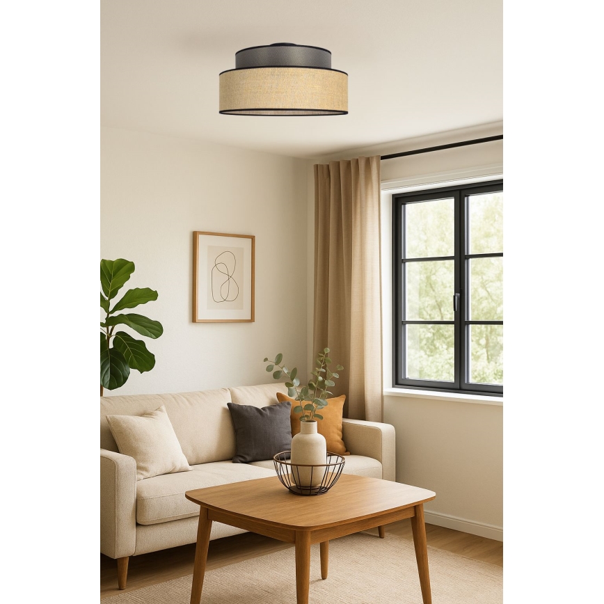 Stropní svítidlo BOHO 1xE27/60W/230V hnědá/béžová