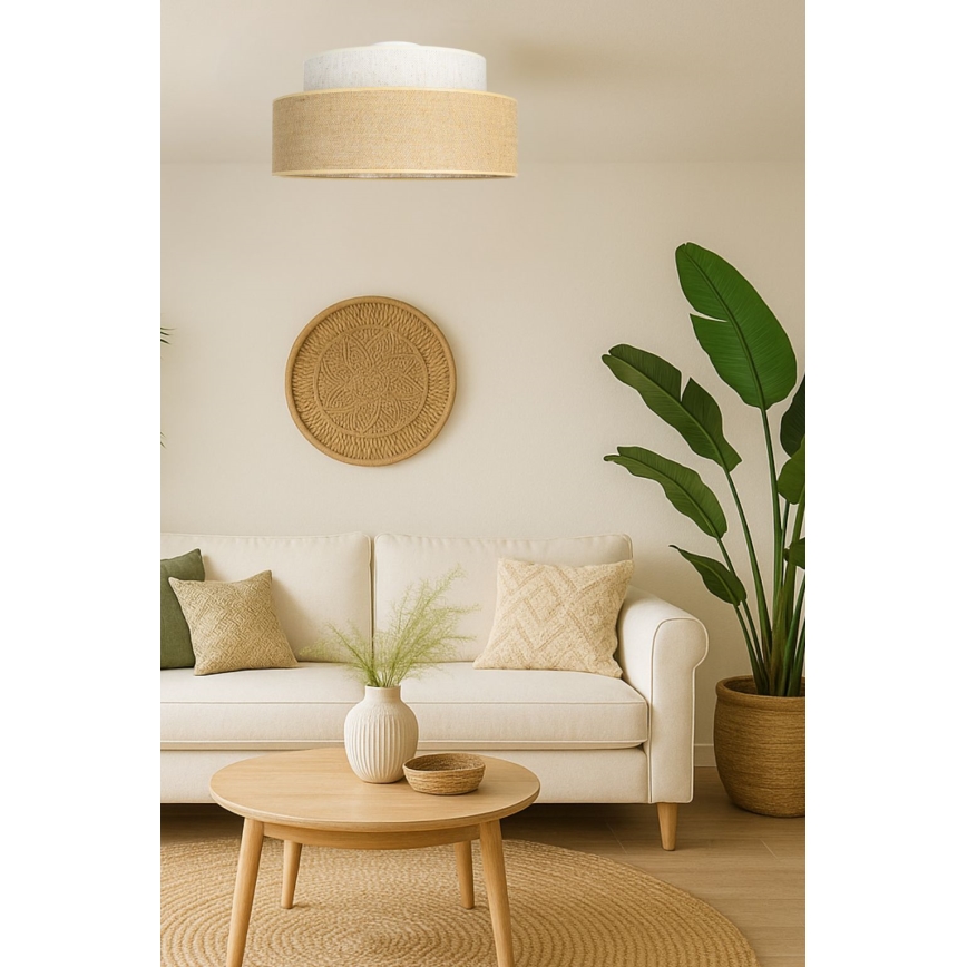 Stropní svítidlo BOHO 1xE27/60W/230V krémová/béžová
