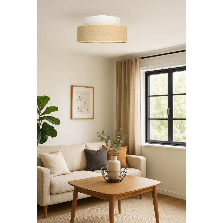 Stropní svítidlo BOHO 1xE27/60W/230V krémová/béžová