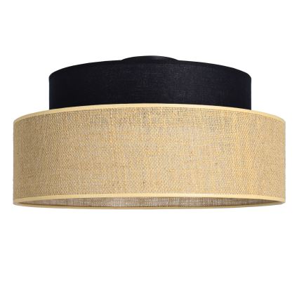 Stropní svítidlo BOHO 1xE27/60W/230V pr. 40 cm černá/béžová