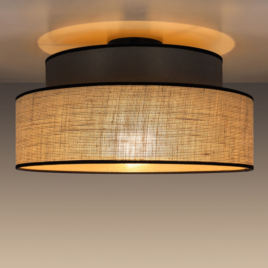 Stropní svítidlo BOHO 1xE27/60W/230V pr. 40 cm hnědá/béžová