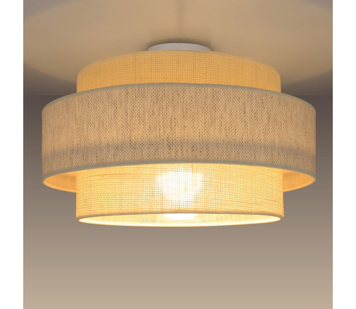 Stropní svítidlo BOHO 1xE27/60W/230V pr. 40 cm krémová/juta H0168 – Alasans
