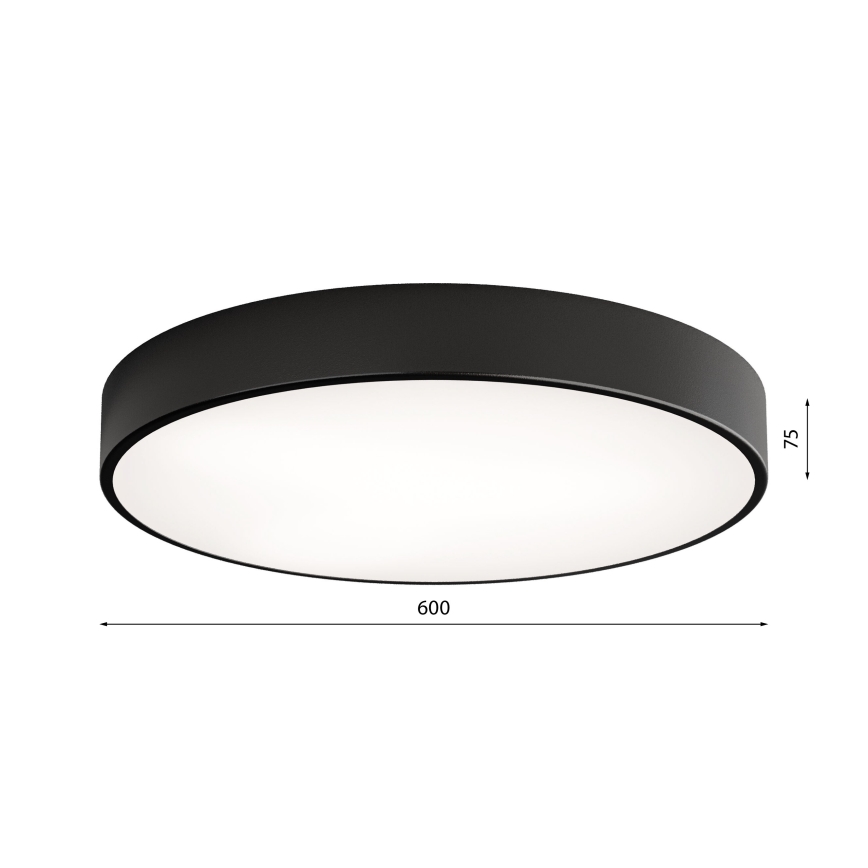 Stropní svítidlo CLEO 5xE27/24W/230V pr. 60 cm černá