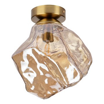 Stropní svítidlo CRISTAL 1xE14/15W/230V mosaz/kouřová béžová