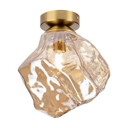 Stropní svítidlo CRISTAL 1xE14/15W/230V mosaz/kouřová béžová