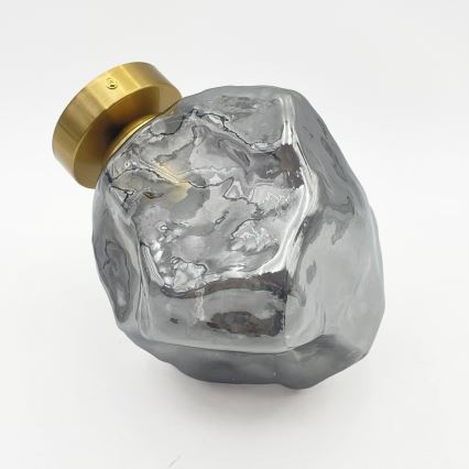 Stropní svítidlo CRISTAL 1xE14/15W/230V mosaz/kouřová černá