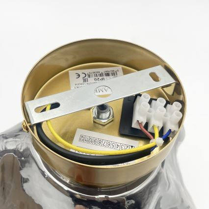 Stropní svítidlo CRISTAL 1xE14/15W/230V mosaz/kouřová černá