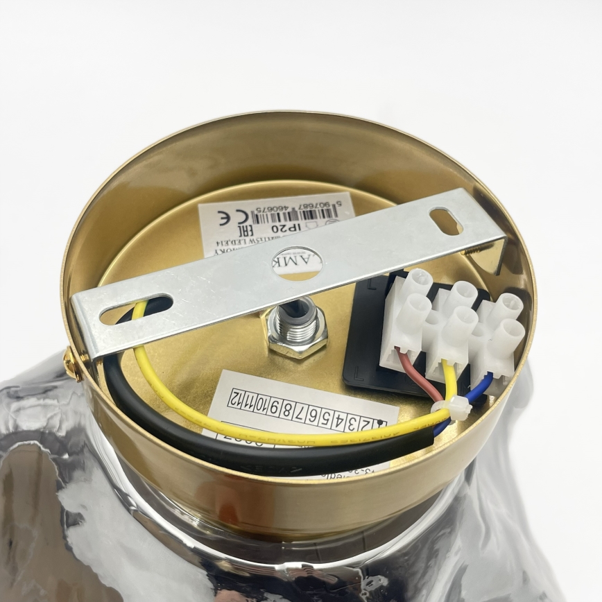 Stropní svítidlo CRISTAL 1xE14/15W/230V mosaz/kouřová černá