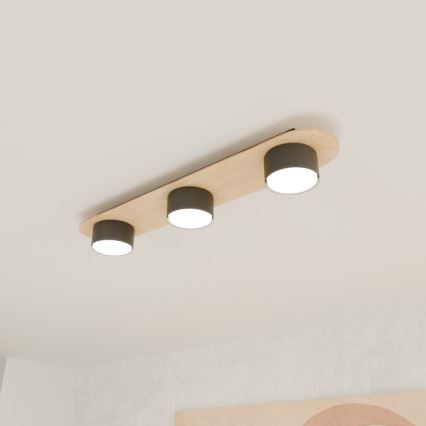 Stropní svítidlo DIAZ 3xGX53/12W/230V černá/hnědá