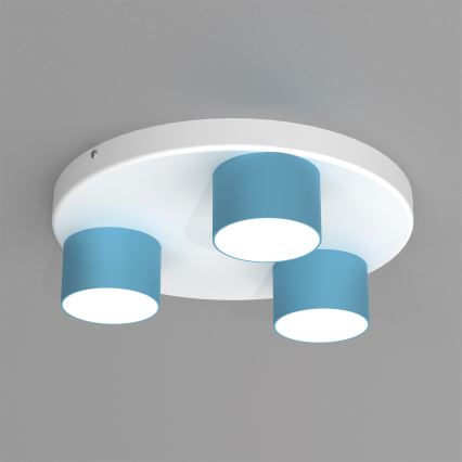 Stropní svítidlo DIXIE 3xGX53/11W/230V modrá