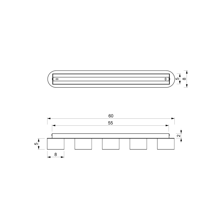 Stropní svítidlo DIXIE 5xGX53/11W/230V modrá
