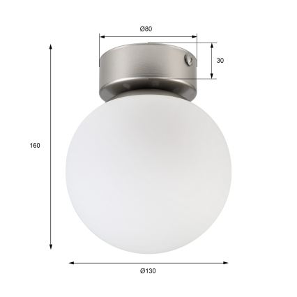 Stropní svítidlo ELIAS 1xE14/5W/230V pr. 13 cm matný chrom/bílá